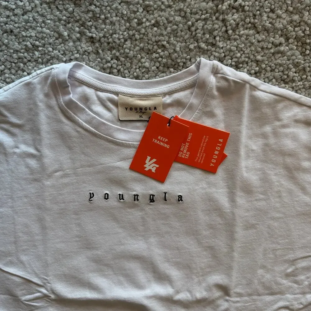 Men's YoungLA 481 Tees, XL, 100%Cotton, NWT, White - Picture 3 of 5